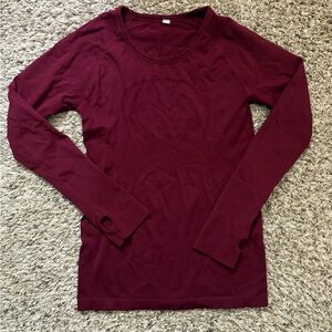 lululemon athletica Long-Sleeve Crewneck Top - Wine/ Burgundy